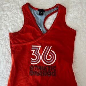 Orange workout top from H&M size M.